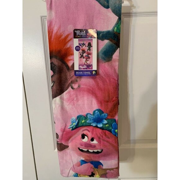 New Trolls II World‎ Tour Cotton 28 x 58 Beach Towel Soft Swimming Pool Bath - Picture 4 of 6